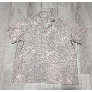 Men’s VRST Shirt Light Pink Gray Button Up Short Sleeve Size Medium